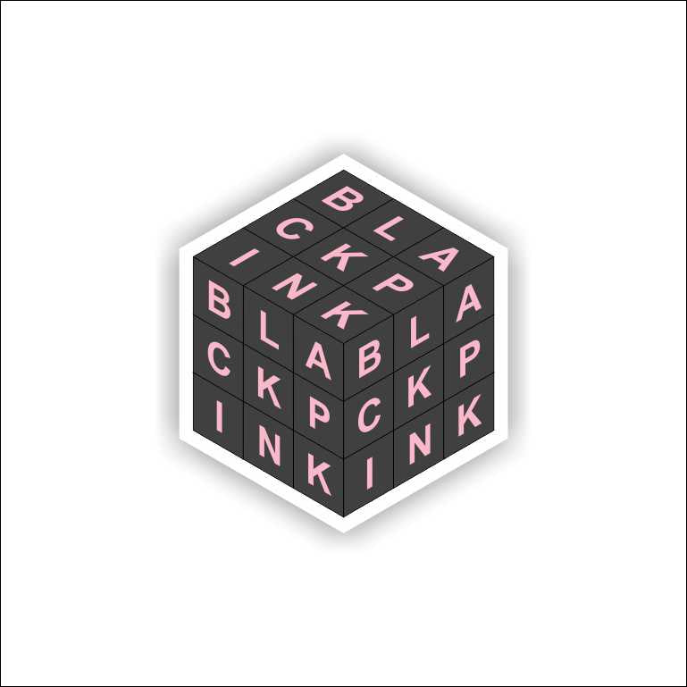 Black Pink Cube Sticker