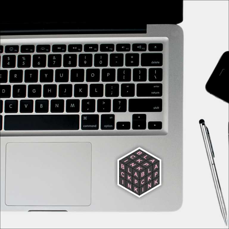 Black Pink Cube Sticker