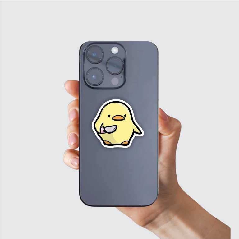 Duck With Knife Sticker