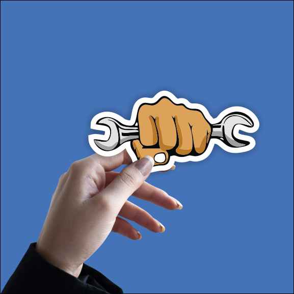 Hand With Wrench Sticker