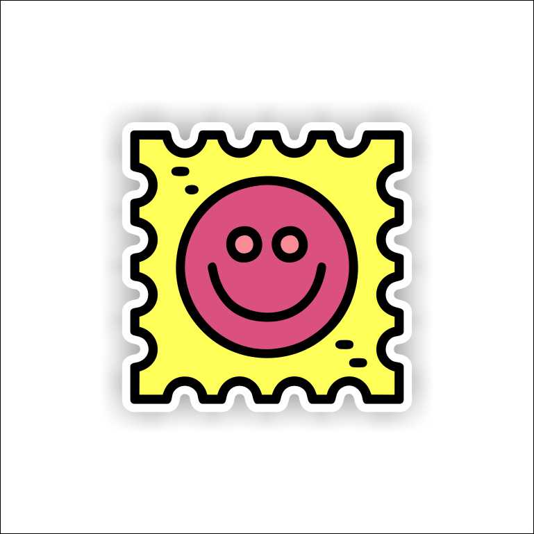 Smiley Postcard Sticker