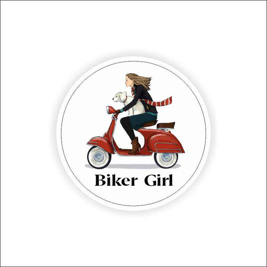 Biker Girl Sticker