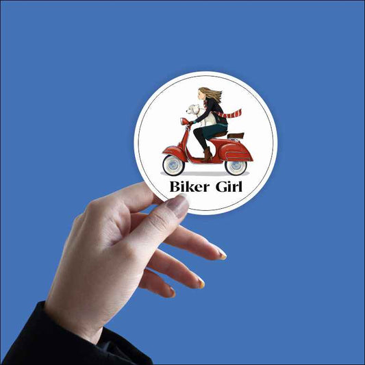 Biker Girl Sticker