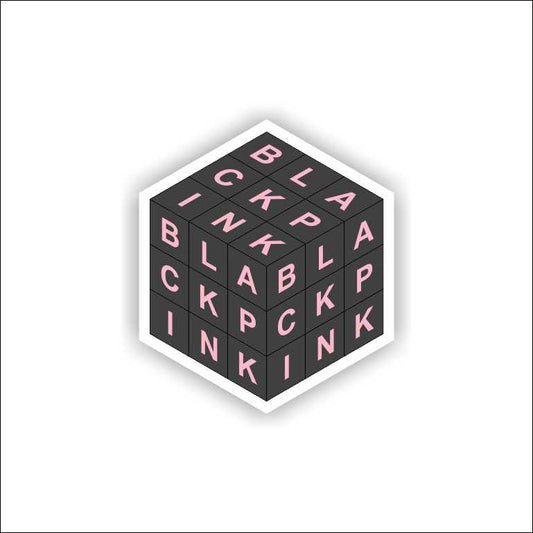 Black Pink Cube Sticker
