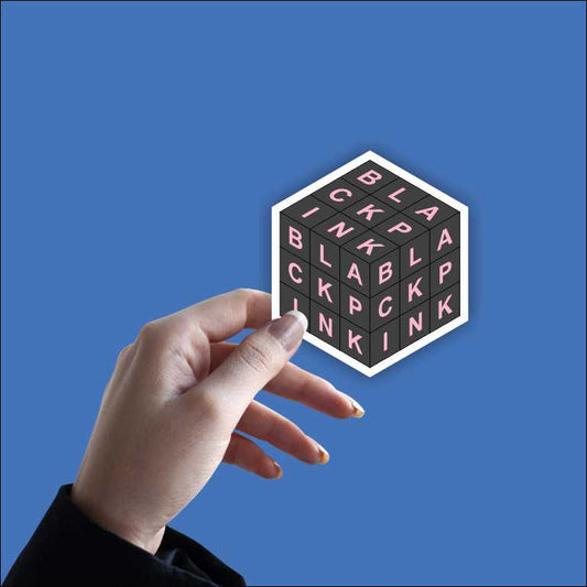 Black Pink Cube Sticker