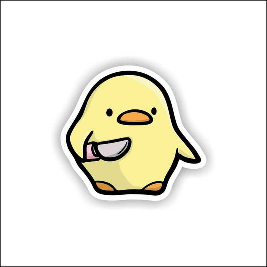 Duck With Knife Sticker