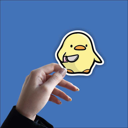 Duck With Knife Sticker