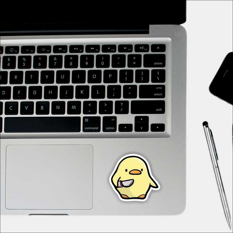Duck With Knife Sticker