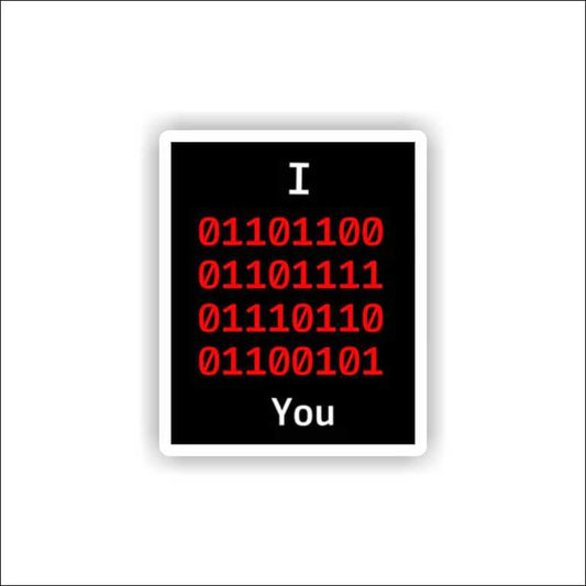 Love Binary Code Sticker