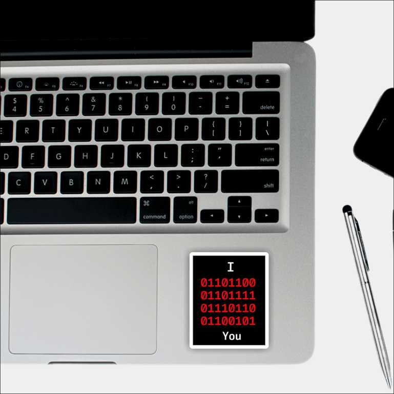 Love Binary Code Sticker