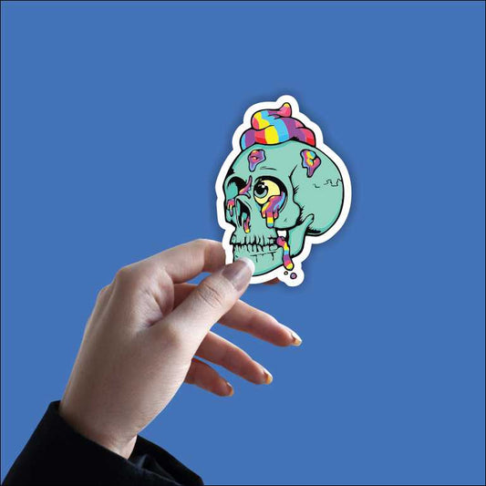 Rainbow Skull Sticker