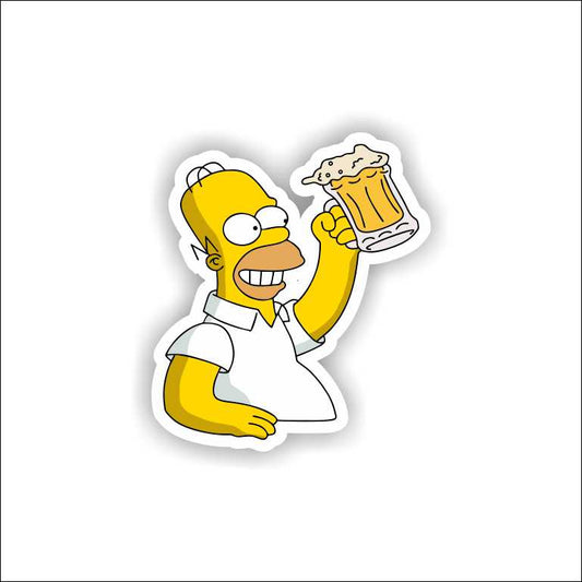 Simpson With Beer Sticker