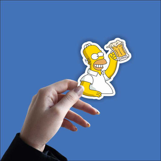 Simpson With Beer Sticker