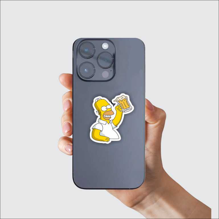Simpson With Beer Sticker