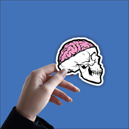 Skull With Brain Open Sticker