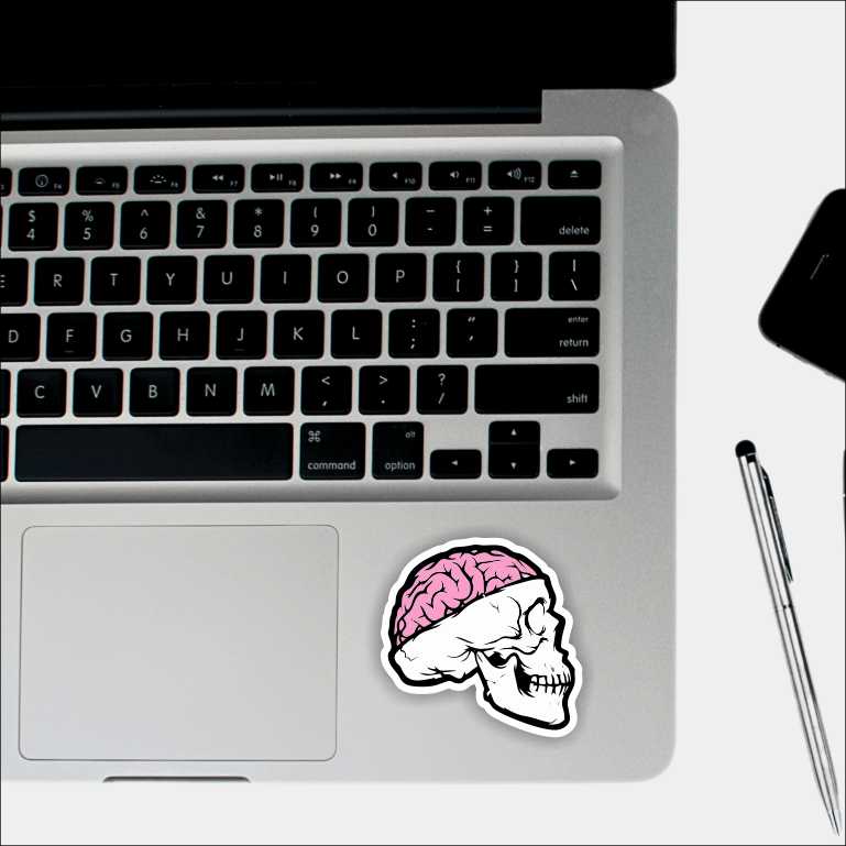 Skull With Brain Open Sticker