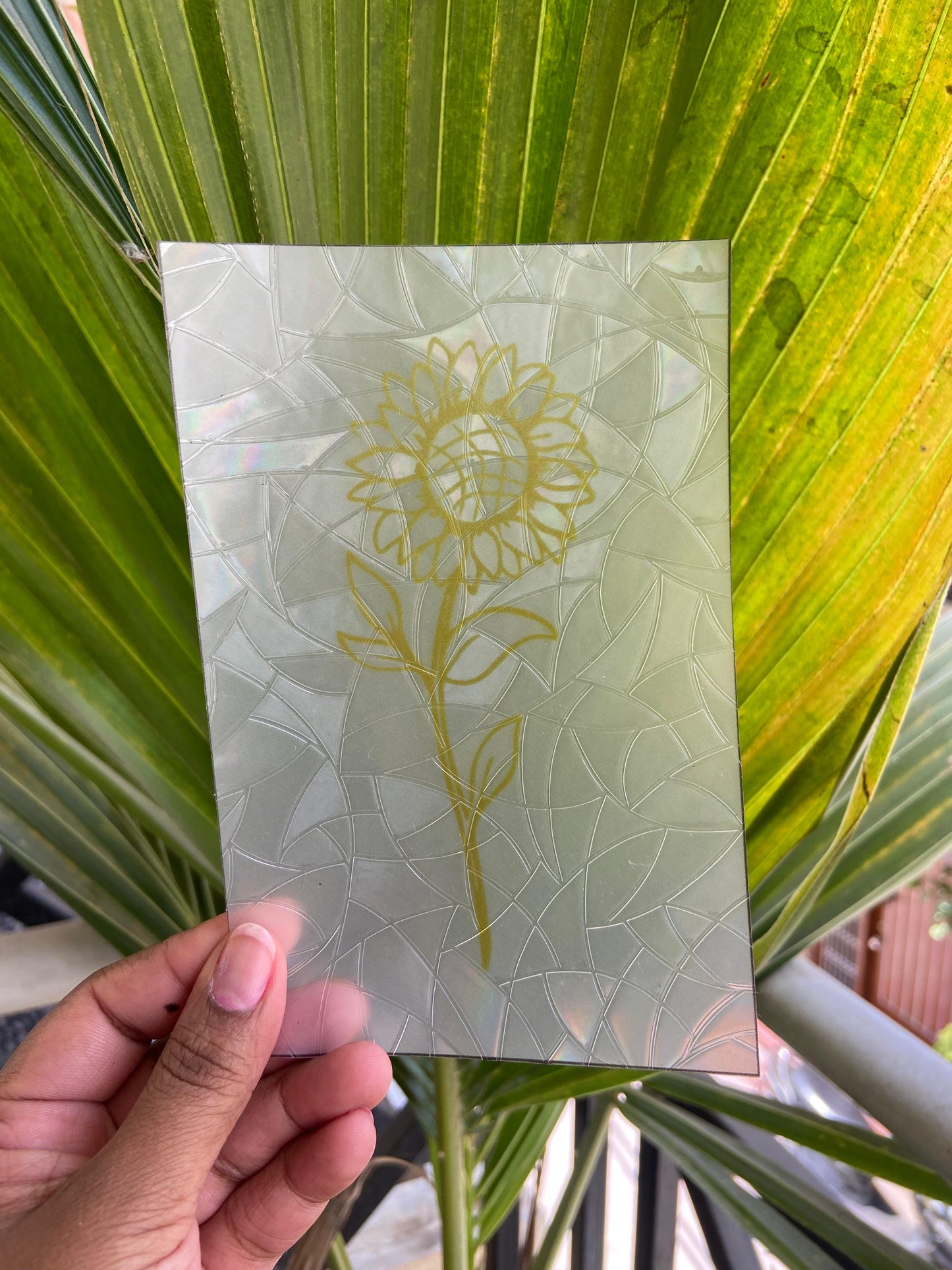 Sunflower Charm Suncatcher Sticker