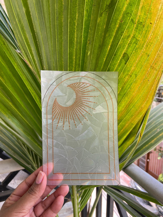Golden Sun Arc Suncatcher Sticker