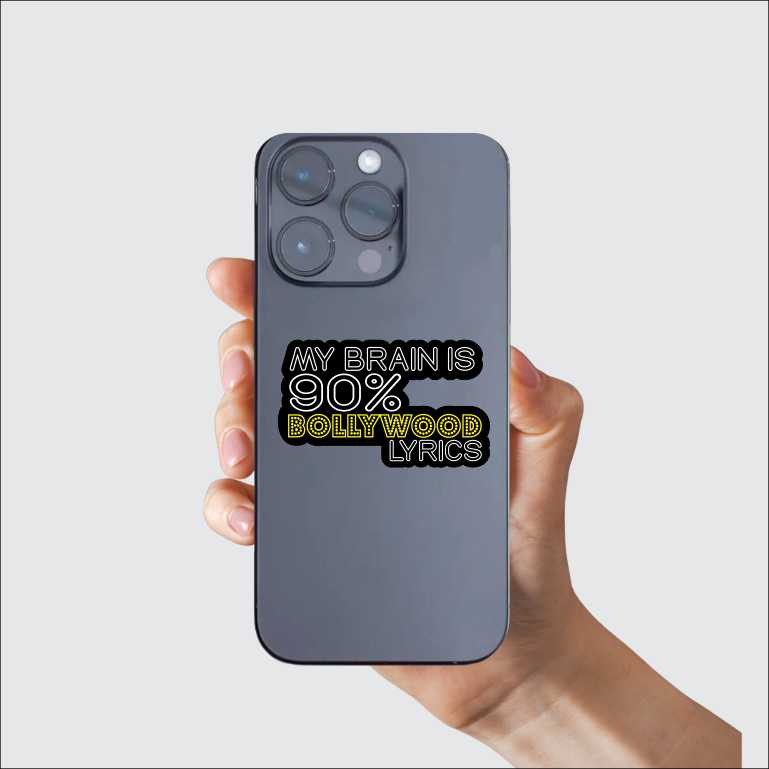 My Brain Is 90% Bollywood Lyrics Sticker