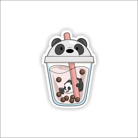 Panda Swimming In Ice Tea Sticker