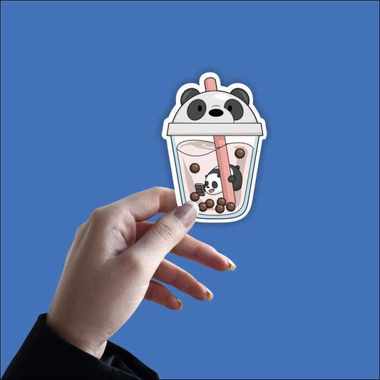 Panda Swimming In Ice Tea Sticker