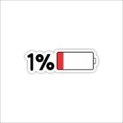 1% Battery Sticker