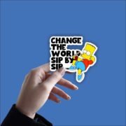 Chnage the World Sip by Sip Sticker - Image 2