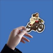 Christ on motorcycle Sticker - Image 2