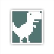 Chrome Dinosur Jumping Sticker