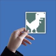 Chrome Dinosur Jumping Sticker - Image 2