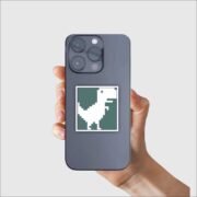 Chrome Dinosur Jumping Sticker - Image 4