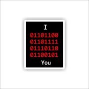 Love binary code Sticker