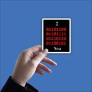 Love binary code Sticker - Image 2