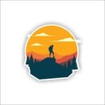 Mountain Hiking Sticker