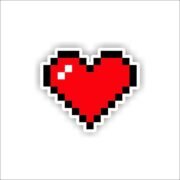 Pixel Heart Gamer Sticker