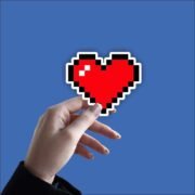 Pixel Heart Gamer Sticker - Image 2