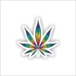 Rainbow Weed Leaf Sticker
