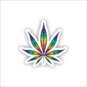 Rainbow Weed Leaf Sticker