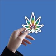 Rainbow Weed Leaf Sticker - Image 4