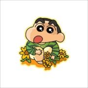 Shinchan with sunflower Sticker