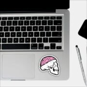 Skull With Brain Open Sticker - Image 4