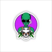Stoned Alien Sticker