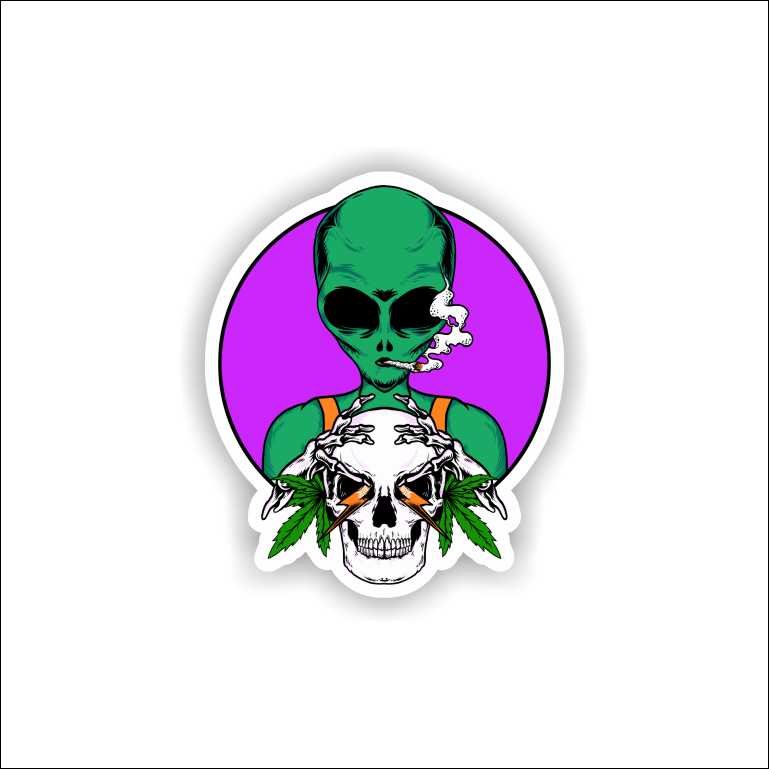 Stoned Alien Stoned Alien Sticker - Image 1