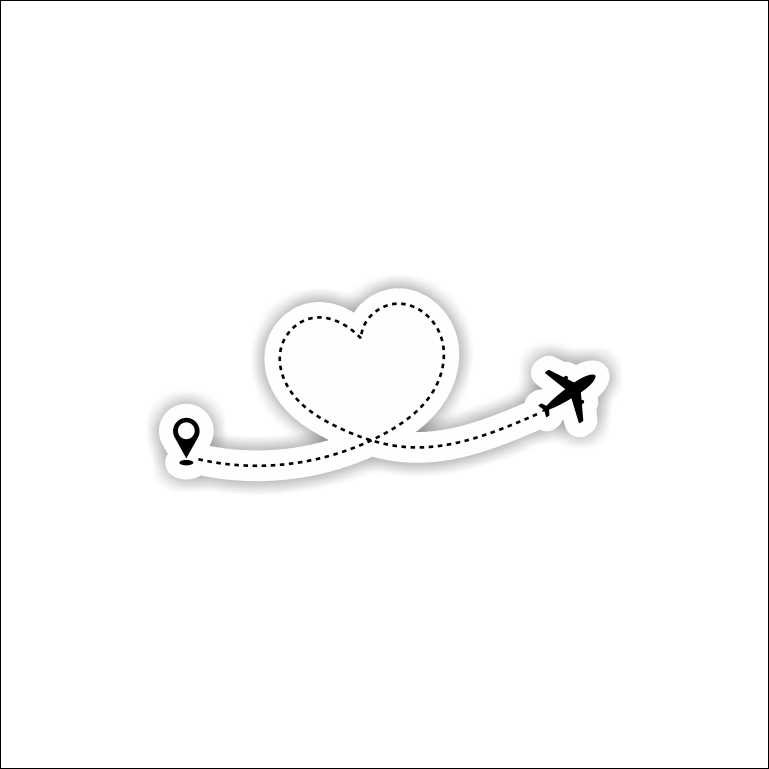 Travel Love - Flying Heart Travel Love - Flying Heart Sticker - Image 1
