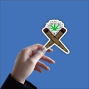 Weed Cross Sticker - Image 2