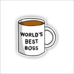 World's best boss mug Sticker