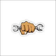 Hand with wrench Sticker