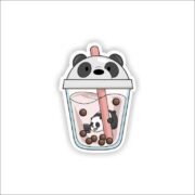 panda swimming in ice tea Sticker