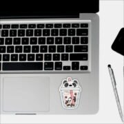 panda swimming in ice tea Sticker - Image 3