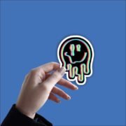 Neon Trippy smile Sticker - Image 2